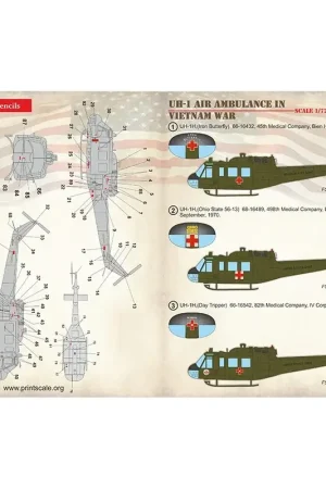 Sticker Bell UH-1 Air Ambulance in Vietnamoorlog1 Decal Weekendaanbieding