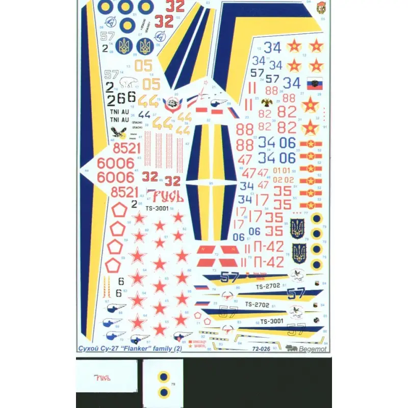 Sticker Opnieuw gedrukt! Sukhoi Su-27 Flanker deel 3 Decal Veilige Betaling