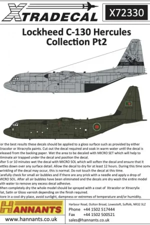 Sticker Lockheed C-130 HerculesCollection Pt2 (3) Decal Gereduceerde Prijs