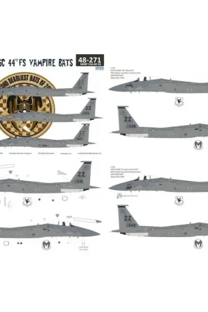 Sticker McDonnell F-15C Eagle 44th FS Vampire Bats Decal Aanbieding