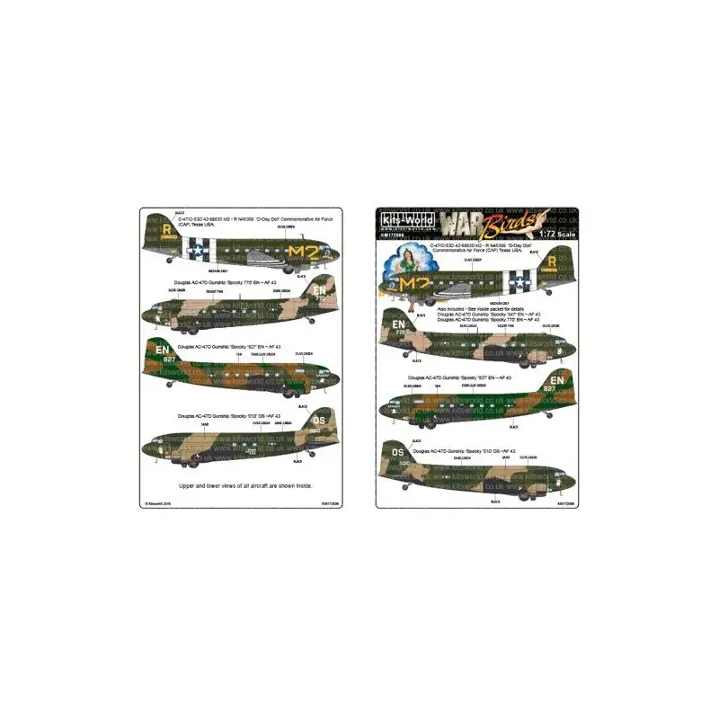 Sticker Douglas C-47/C-53D 42-68830 M2 - R N45366 Decal Gereduceerde Prijs
