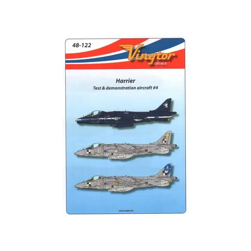 Sticker BAe Harrier - Test- & demonstratievliegtuig 4 Decal Betrouwbaar