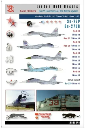 Sticker Sukhoi Su-27 'Bewakers van het Noorden' Update Decal Gratis Retour