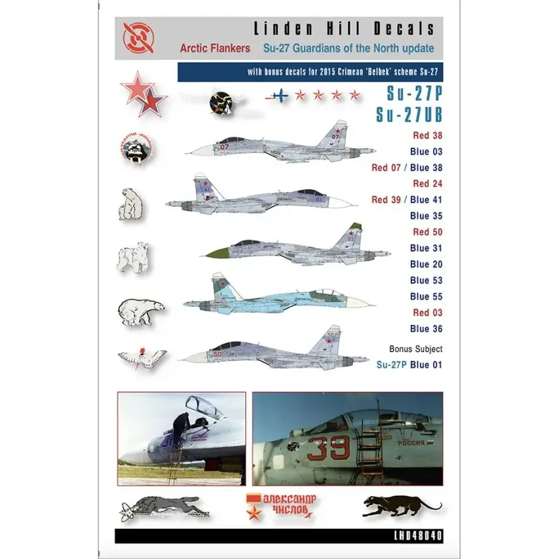 Sticker Sukhoi Su-27 'Bewakers van het Noorden' Update Decal Gratis Retour