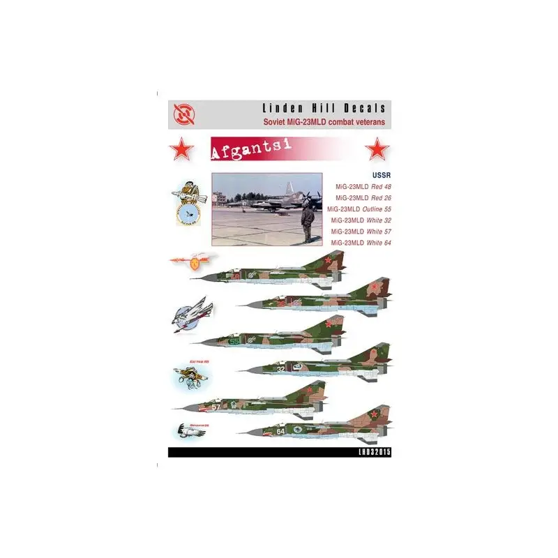 Sticker Mikoyan MiG-23MLD Mikoyan MiG-23MLD 'Afgantsi' Decal Rechtstreeks Van De Fabrikant