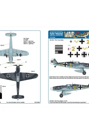 Sticker Messerschmitt Bf-109G-6 JG/27/6 Piloot Franz Stigler Decal Speciale Aanbieding