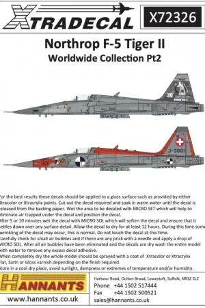Sticker Northrop F-5 Tiger II Wereldwijde Collectie Pt2 (17) Decal Express Levering