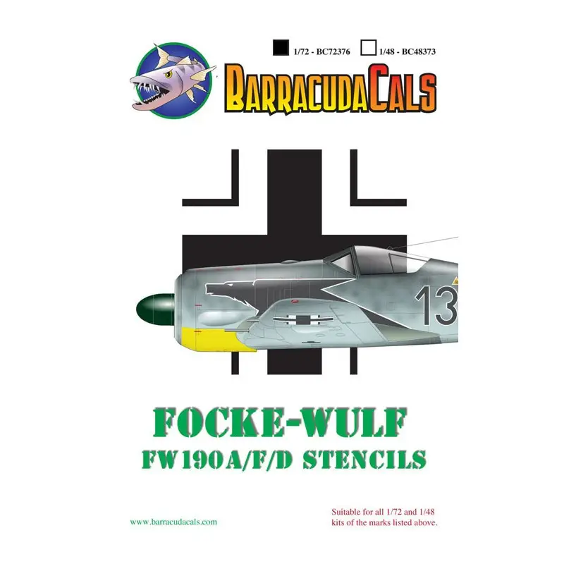 Sticker Focke-Wulf Fw-190A, Fw-190F, Fw-190D Casco-stencils Decal Bestseller