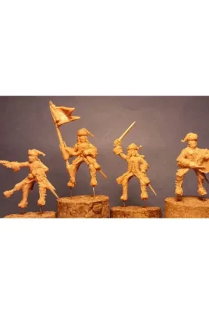 Franse Dragonders in aanval. Spaanse Successieoorlog Figuren Merkproduct
