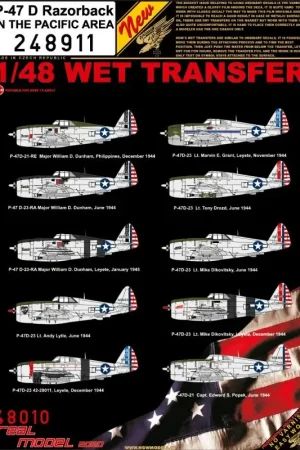 Gecertificeerd Sticker Republic P-47D Thunderbolt RAZORBACK IN HET PACIFIC-GEBIED Decal