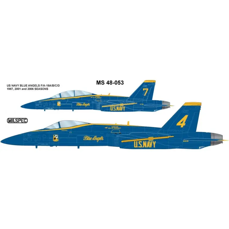 Beperkte Voorraad Sticker McDonnell-Douglas F/A-18A/B/C/D Hornet US Navy Blue Angels Decal