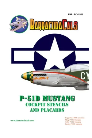 Tijdelijk Beschikbaar Sticker Noord-Amerikaanse P-51D Mustang Cockpit Stencils en Placards Decal