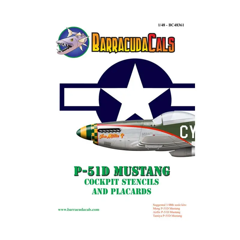 Tijdelijk Beschikbaar Sticker Noord-Amerikaanse P-51D Mustang Cockpit Stencils en Placards Decal