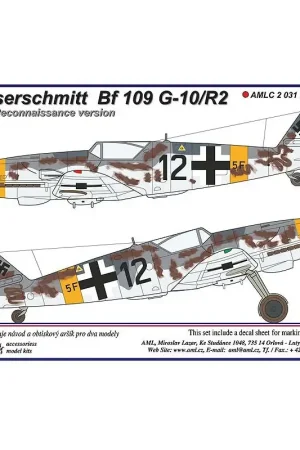 Sticker Messerschmitt Bf-109G-10/R2 verkenningsversie Aufklärer Decal Superprijs