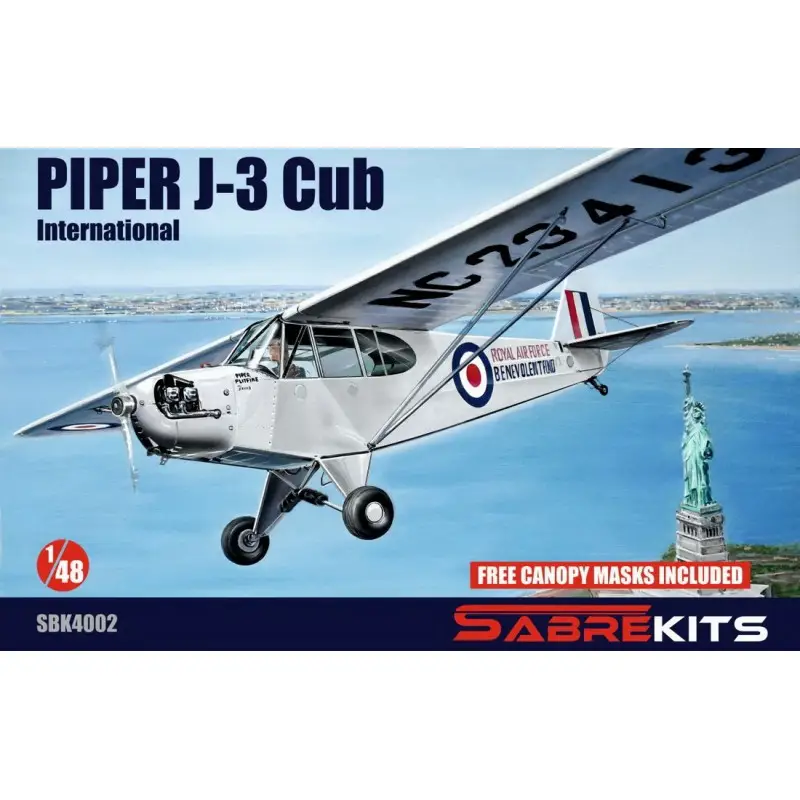 Op = Op Piper J-3 Cub 'International' ex-Smer kit met nieuwe transparante onderdelen Schaalmodel