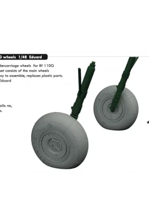 Nieuw Messerschmitt Bf-110G-4 wielen (ontworpen voor gebruik met Eduard kits)