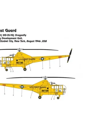 Weekendaanbieding Sikorsky HO-3S-1G Dragonfly / USCG 1 zakpakket met luifelverfmasker Schaalmodel