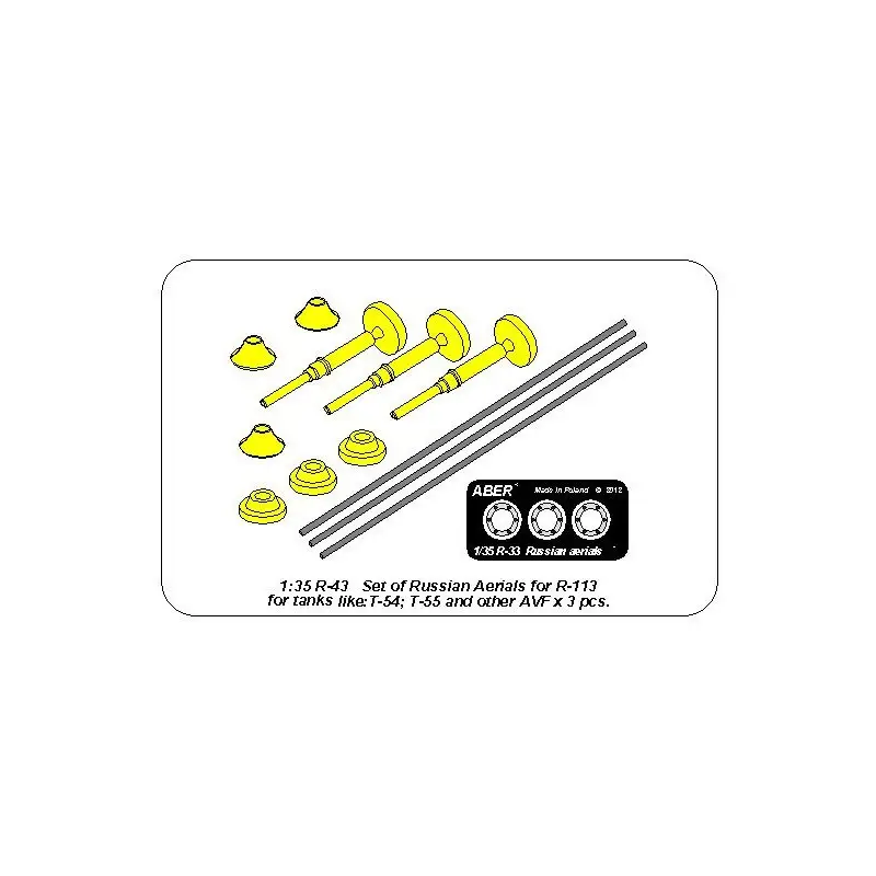 Bestel Nu Set radio antennes R-113 voor Sovjet tanks zoals: T-54; T-55 en andere AFV Accessoire