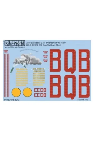 Goedkoop Sticker Avro Lancaster BI/III 'Phantom of the Ruhr' BQ-B EE139 100 Sqn Waltham 1944 Decal