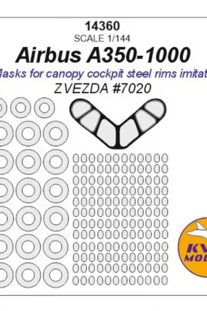 Airbus A350-1000 + wielmaskers (ontworpen voor gebruik met ZVEZDA ZVE7020-kits) Accessoire Speciale Aanbieding
