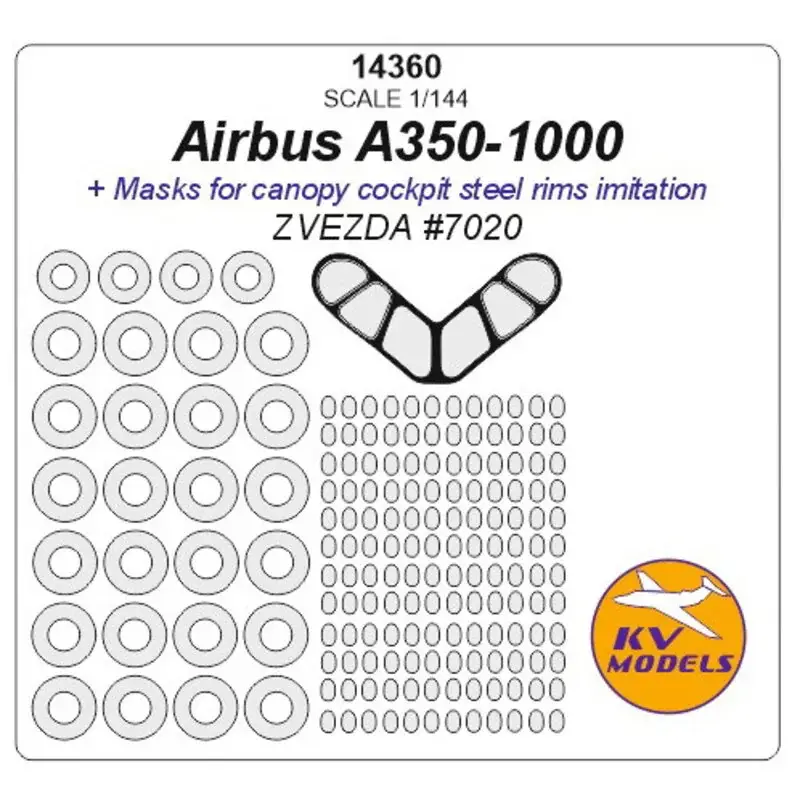 Airbus A350-1000 + wielmaskers (ontworpen voor gebruik met ZVEZDA ZVE7020-kits) Accessoire Speciale Aanbieding