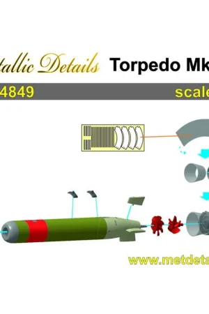 Direct Beschikbaar Torpedo Mk.54 x 2 Kit bevat harsonderdelen voor montage van 2 torpedo's Mk-54 in versie voor vliegtuigen. "De Mark 54 torpedo is