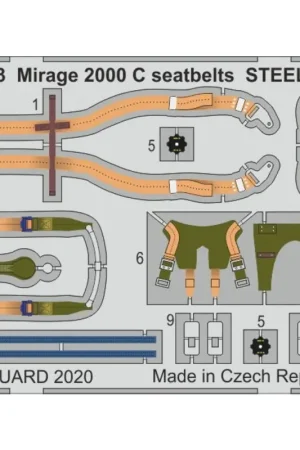 Dassault Mirage 2000C veiligheidsgordels STAAL 1/32 (ontworpen voor gebruik met Kitty Hawk-kits) Goedkoop