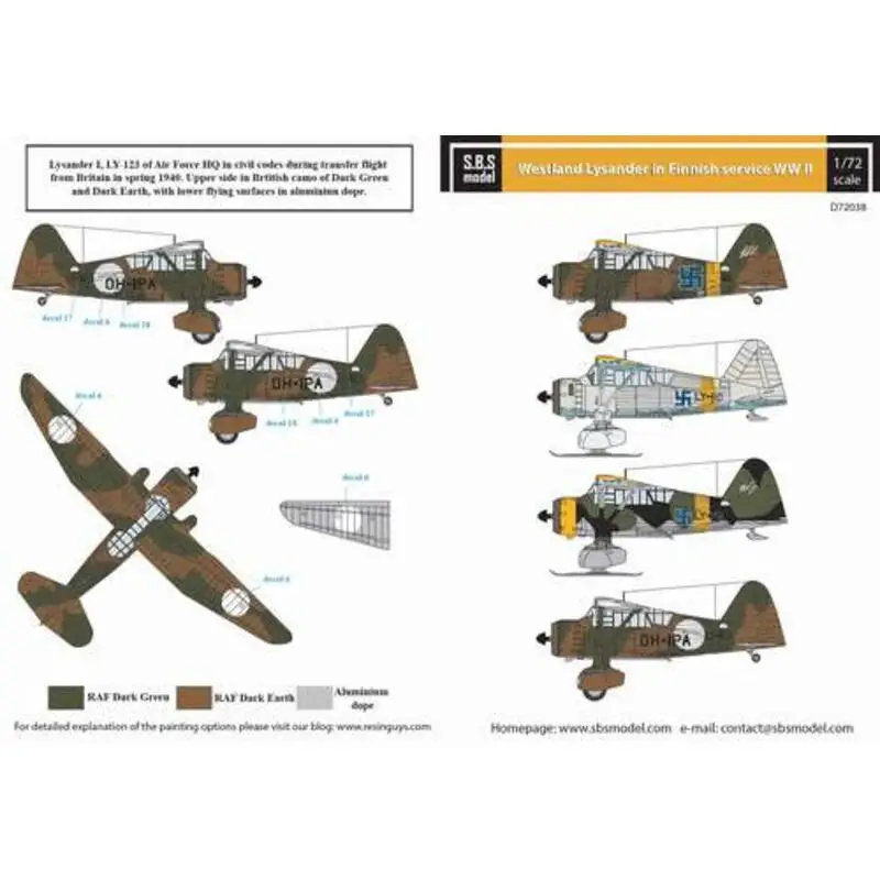Sticker Westland Lysander in Finse dienst WWII Decal Koopje