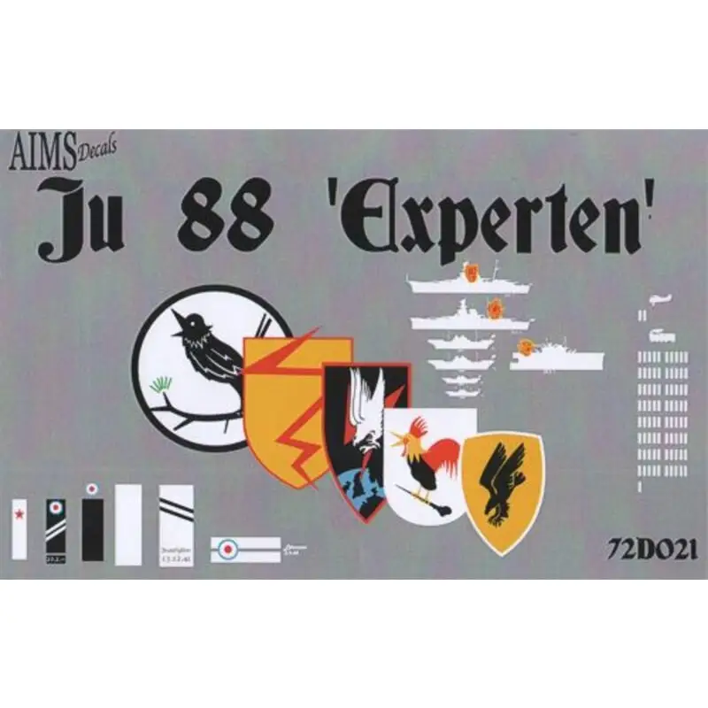 Hoge Kwaliteit Sticker Junkers Ju-88 Experten "Omvat; Junkers Ju-88C-2/4 R4 + KL van 2./NJG 2 Derna 1942Junkers Ju-88C-2/4 R4 + AC van Stab III