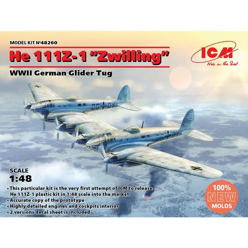 Alleen Vandaag Heinkel He-111Z-1 "Zwilling", WO II Duitse zweefvliegtuig Schaalmodel