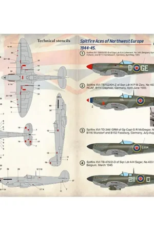 Nu Kopen Sticker Supermarine Spitfire Aces of Northwest Europe 1944-45 Part 2 1. Spitfire XVI TB900 / GE-D van Sqn Ldr RA Lallemant, No 3