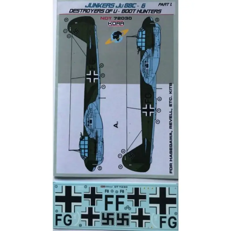 Shop Nu Sticker Junkers Ju-88C-6 Vernietiger van U-Boot-jacht.Pt. Decal