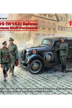 Typ 320 (W142) Saloon, WWII Duitse stafauto met Duits stafpersoneel Schaalmodel Koopje