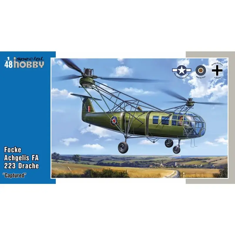 Dagaanbieding Focke-Angelis Fa-223 Drache veroverde versie. De eerste helikopter in de geschiedenis van de luchtvaart die de productiestatus b