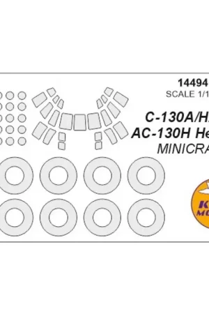 Beperkte Voorraad Lockheed C-130 Hercules luifelverfmasker EN wielverfmaskermaskers (ontworpen voor gebruik met MINICRAFT-set) [C-130 A, C-130H, J
