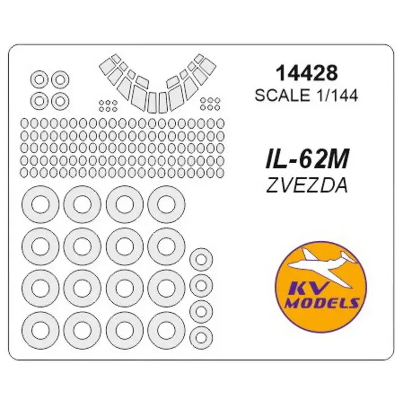 Merkproduct Ilyushin IL-62М luifelverfmasker EN wielverfmasker maskers (ontworpen om te worden gebruikt met ZVEZDA-kits ZVE7013)