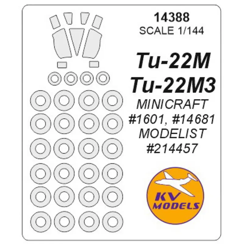 Tupolev Тu-22 verfmasker voor luifel EN wielverfmasker maskers (ontworpen voor gebruik met MINICRAFT kits MC1601, MC14681) [Tupo Koopje