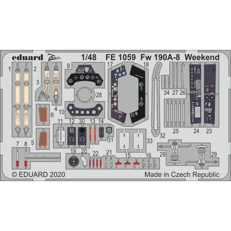 Focke-Wulf Fw-190A-8 Weekend 1/48 (ontworpen voor gebruik met Eduard-kits) Bevat ongeveer 20 van de belangrijkste en meest promi Gereduceerde Prijs
