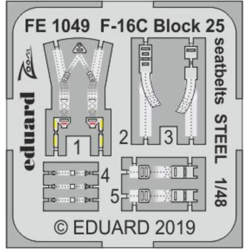 Lockheed-Martin F-16C Blok 25 veiligheidsgordels STAAL (ontworpen voor gebruik met Tamiya-kits) Bevat ongeveer 20 van de belangr Fabrieksprijs