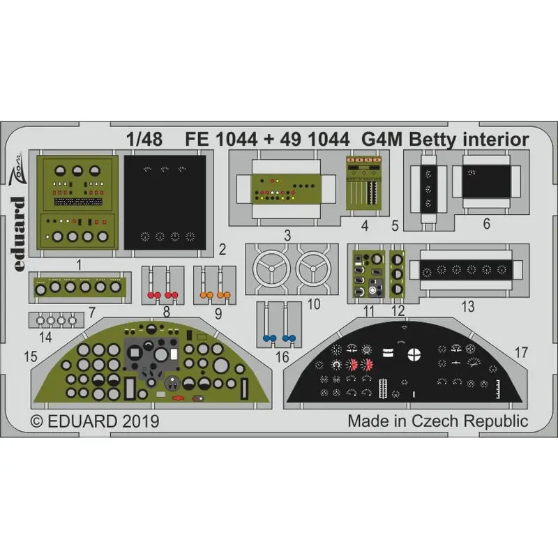 Mitsubishi G4M1 Betty-interieur (ontworpen voor gebruik met Tamiya-kits) Bevat ongeveer 20 van de belangrijkste en meest promine Laatste Versie