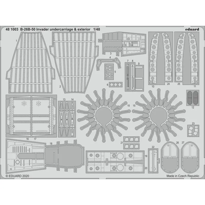 Lage Kosten Douglas B-26B-50 Invader onderstel & exterieur 1/48 (ontworpen om te worden gebruikt met ICM-kits)