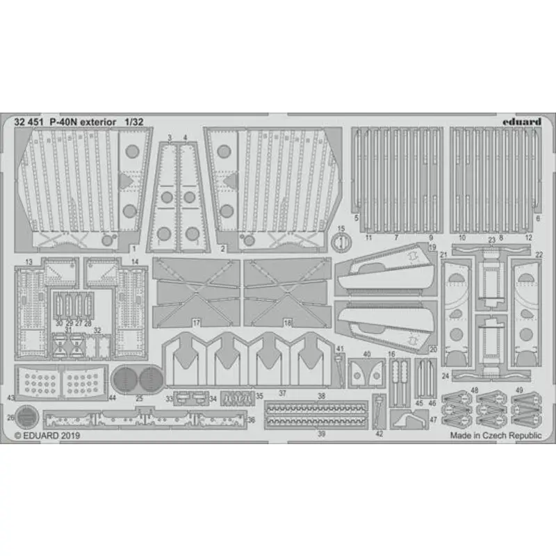 Premium Curtiss P-40N Kittyhawk exterieur 1/32 (ontworpen om te worden gebruikt met Trumpeter-kits)