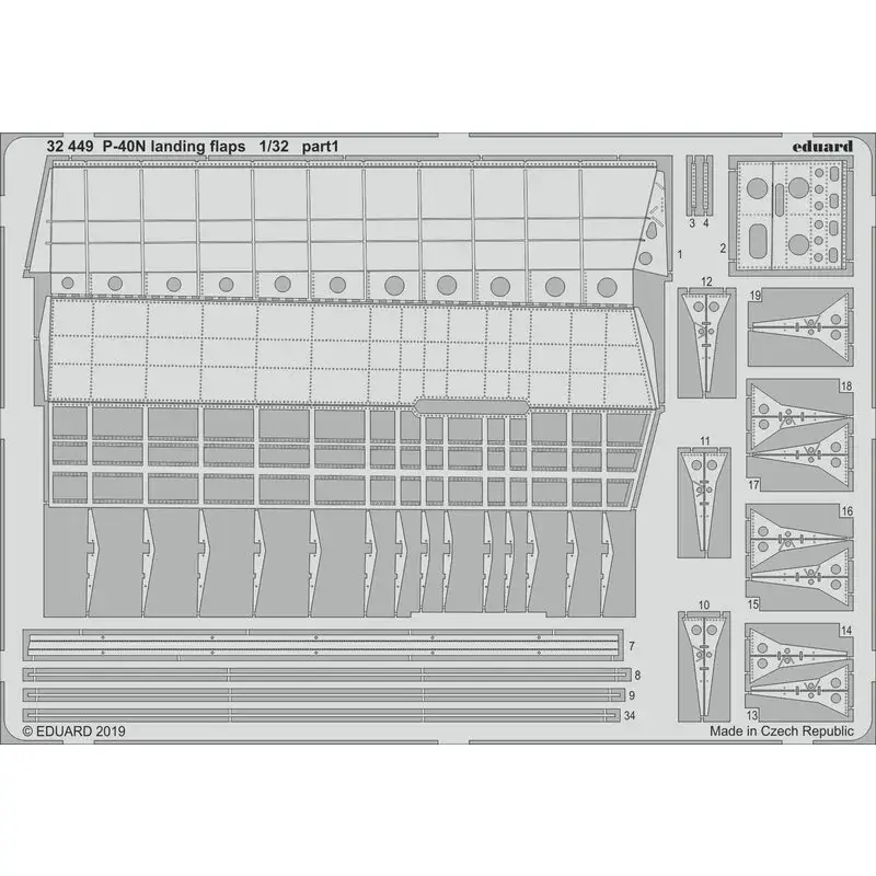 Curtiss P-40N Kittyhawk-landingskleppen 1/32 (ontworpen om te worden gebruikt met trompetsets) Exclusieve Aanbieding