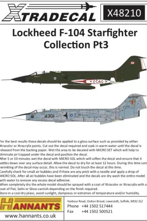 Op = Op Sticker Lockheed F-104G Starfighter Deel 3 (7) F-104G Starfighter '62 -12250/4301 'van 7 Squadron, 421st Tactical Combined Wing,