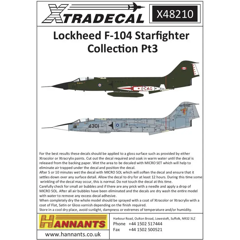 Op = Op Sticker Lockheed F-104G Starfighter Deel 3 (7) F-104G Starfighter '62 -12250/4301 'van 7 Squadron, 421st Tactical Combined Wing,