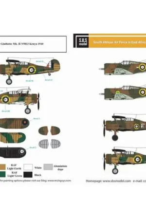 Lage Kosten Sticker Zuid-Afrikaanse luchtmacht in Oost-Afrika WO II VOL.I (Gloster Gladiator Mk.II / Curtiss Mohawk Mk.IV)