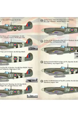 Shop Nu Sticker Supermarine Spitfire Aces of Northwest Europe 1944-451.Spitfire Mk.IX ML214 / 5J van Sqn Ldr JA Plagis, No 126 Sqn, Bra