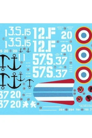 Meest Verkocht Sticker Re-gedrukt!Grumman F6F-5 Hellcat (4) Flottille 1F en 12F Arromanches Indochina 1953;Escadrille 35 Hyeres 1959;Escadri