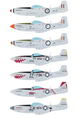 Sticker Koreaanse oorlog Noord-Amerikaanse P-51D Mustangs.Inclusief RSAAF x 2 inc 'Miss Marunochi', USAAF x 4 inc OH-KAYE BABY Koop Vandaag