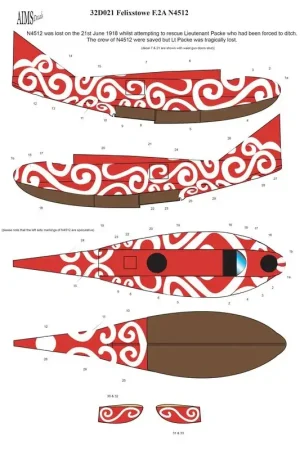 Sticker Felixstowe F.2A N4512 Decal Shop Nu